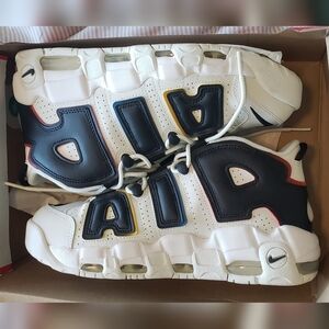 Nike Air Uptempo White and Navy Sneakers